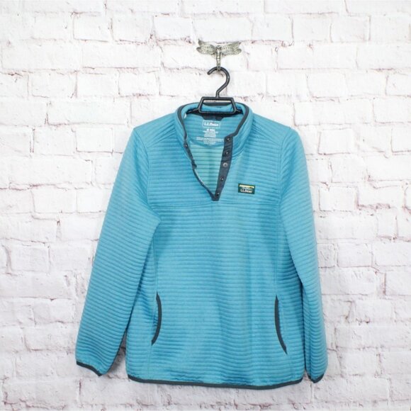 LL Bean Airlight Knit Pullover Sweater Smoky Blue Heather Size M - Picture 9 of 10